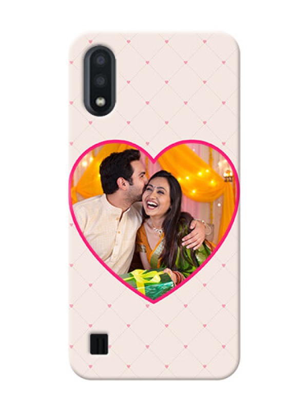 Custom Galaxy M01 Personalized Mobile Covers: Heart Shape Design