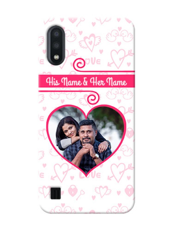 Custom Galaxy M01 Personalized Phone Cases: Heart Shape Love Design