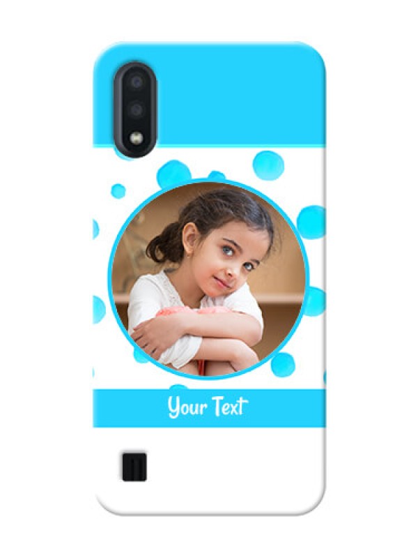 Custom Galaxy M01 Custom Phone Covers: Blue Bubbles Pattern Design
