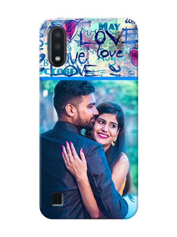Custom Galaxy M01 Mobile Covers Online: Colorful Love Design