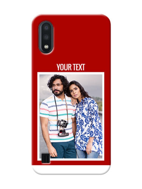 Custom Galaxy M01 mobile phone covers: Simple Red Color Design
