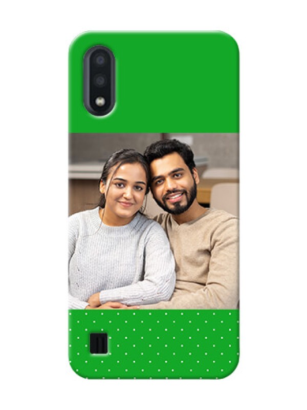 Custom Galaxy M01 Personalised mobile covers: Green Pattern Design