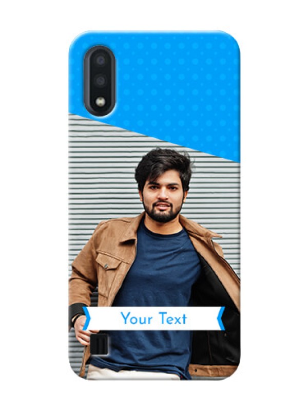 Custom Galaxy M01 Personalized Mobile Covers: Simple Blue Color Design