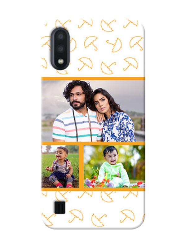 Custom Galaxy M01 Personalised Phone Cases: Yellow Pattern Design