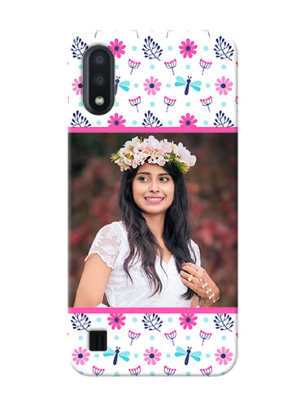 Custom Galaxy M01 Mobile Covers: Colorful Flower Design