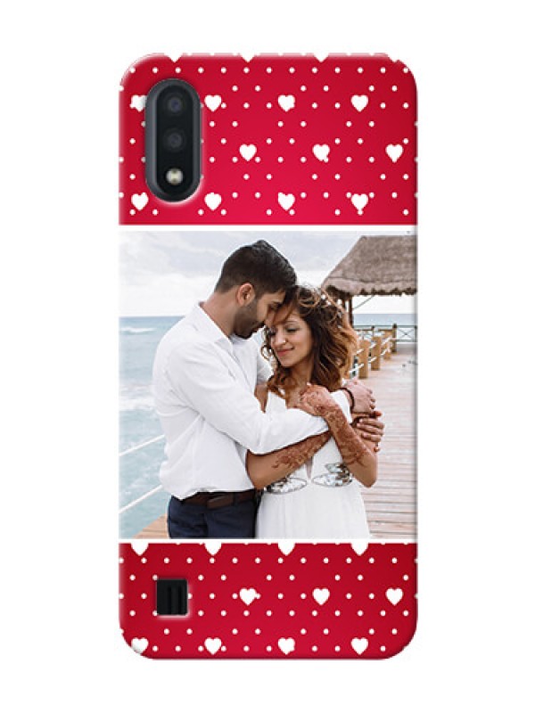 Custom Galaxy M01 custom back covers: Hearts Mobile Case Design