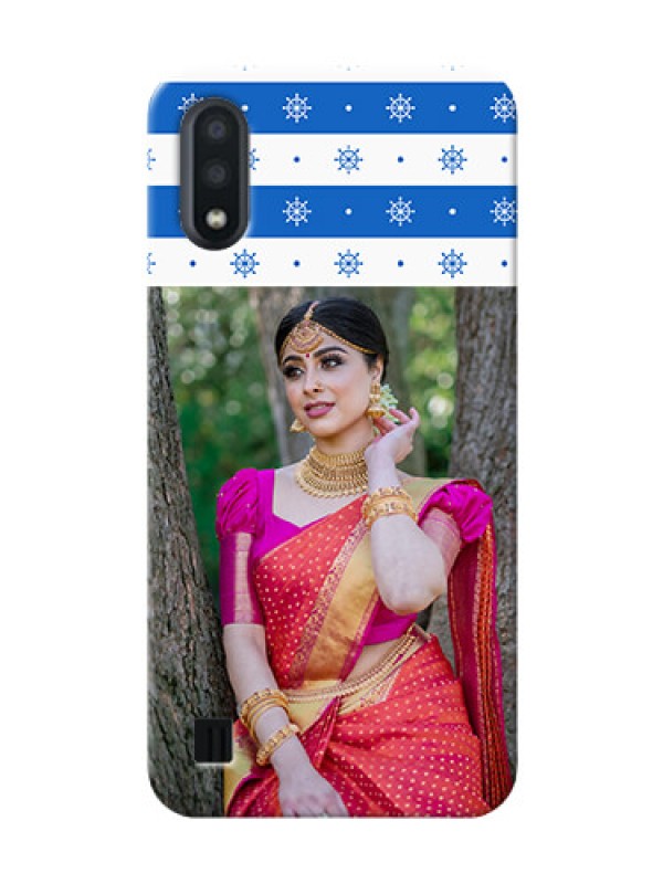 Custom Galaxy M01 custom mobile covers: Snow Pattern Design