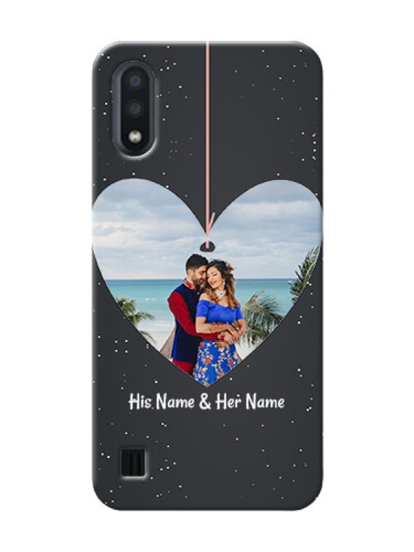 Custom Galaxy M01 custom phone cases: Hanging Heart Design