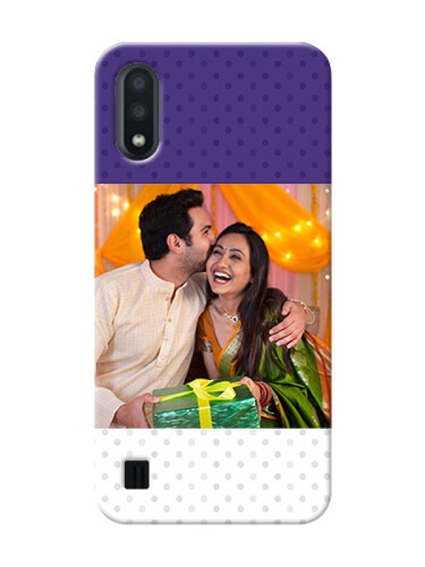 Custom Galaxy M01 mobile phone cases: Violet Pattern Design