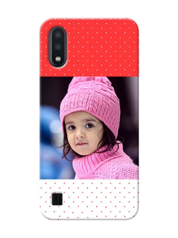 Custom Galaxy M01 personalised phone covers: Red Pattern Design