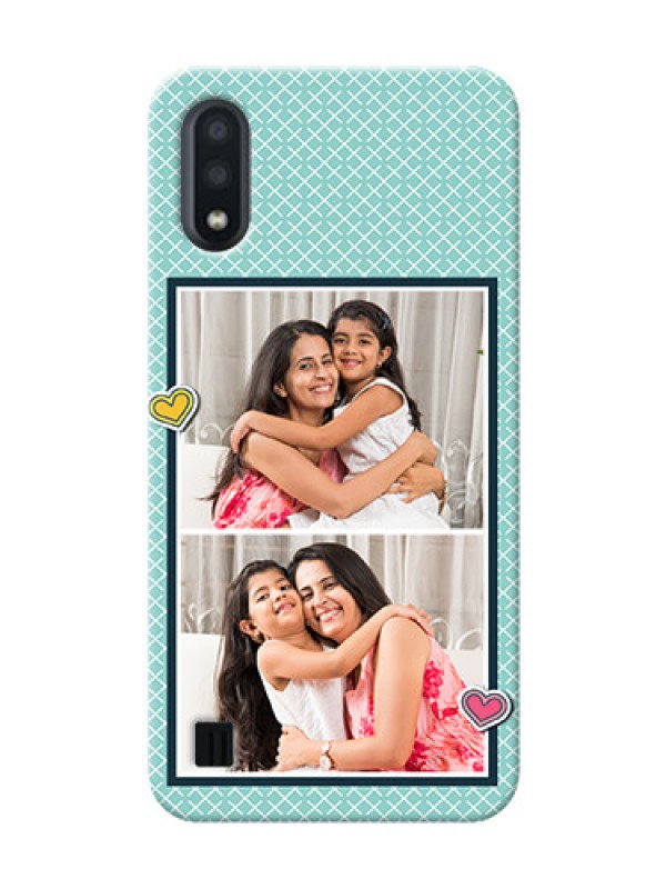 Custom Galaxy M01 Custom Phone Cases: 2 Image Holder with Pattern Design