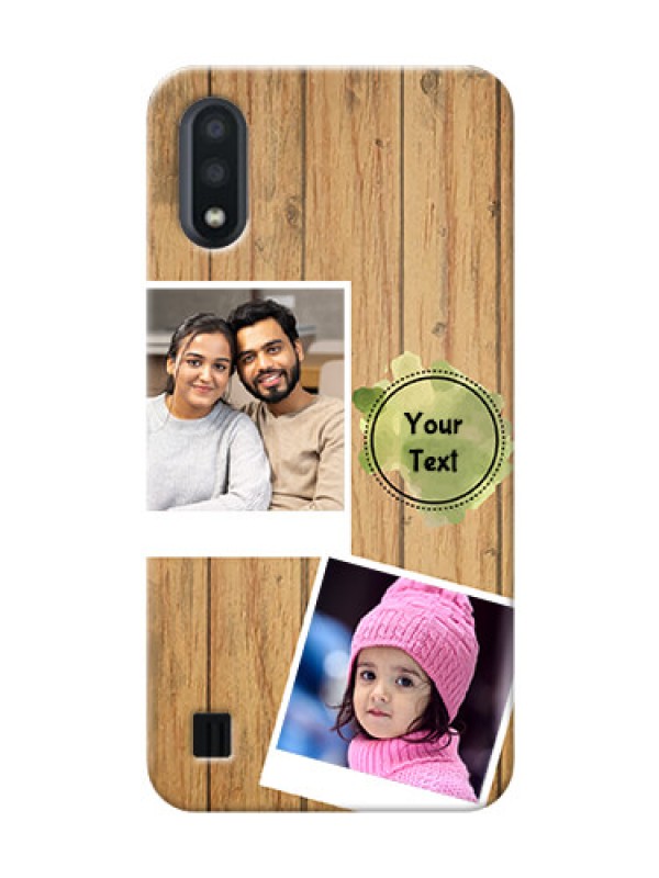 Custom Galaxy M01 Custom Mobile Phone Covers: Wooden Texture Design