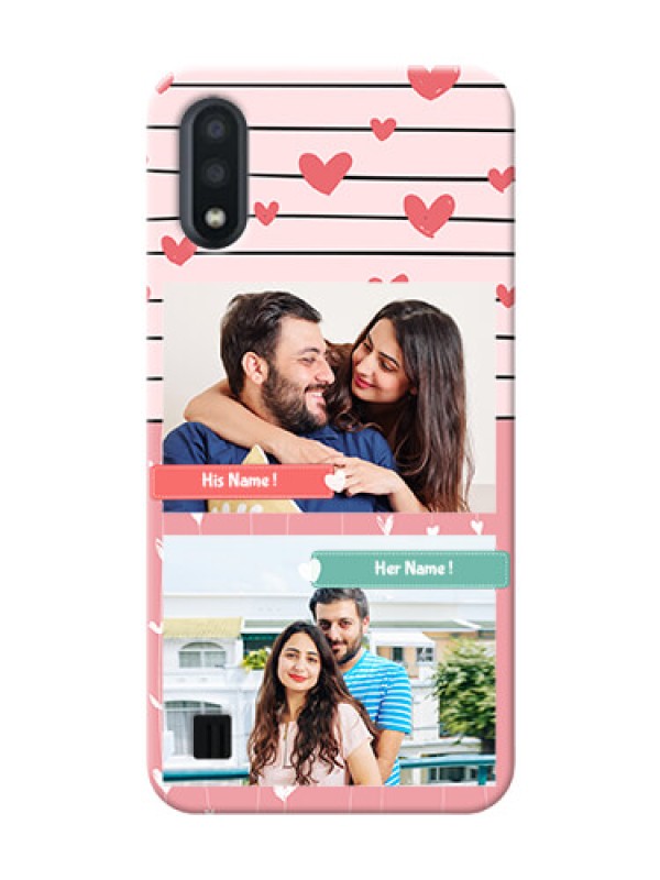 Custom Galaxy M01 custom mobile covers: Photo with Heart Design