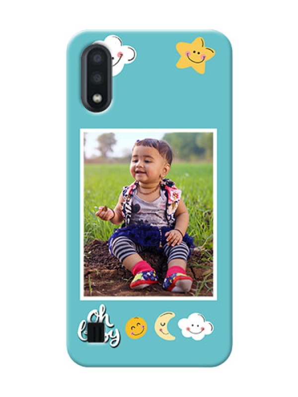 Custom Galaxy M01 Personalised Phone Cases: Smiley Kids Stars Design