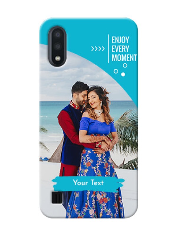 Custom Galaxy M01 Personalized Phone Covers: Happy Moment Design