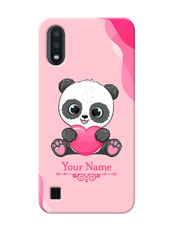 Custom Galaxy M01 Mobile Back Covers: Cute Panda Design