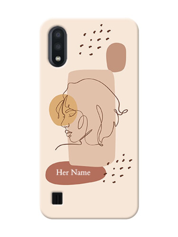 Custom Galaxy M01 Custom Phone Covers: Calm Woman line art Design