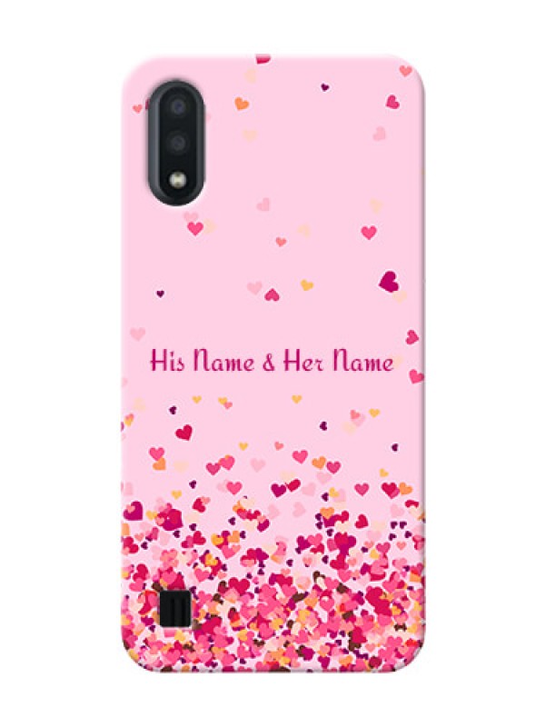 Custom Galaxy M01 Phone Back Covers: Floating Hearts Design