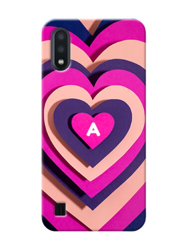 Custom Galaxy M01 Custom Mobile Case with Cute Heart Pattern Design
