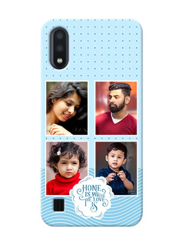 Custom Galaxy M01 Custom Phone Covers: Cute love quote with 4 pic upload Design