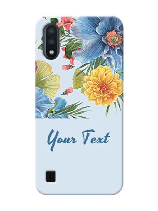 Custom Galaxy M01 Custom Phone Cases: Stunning Watercolored Flowers Painting Design
