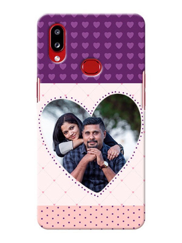 Custom Galaxy M01S Mobile Back Covers: Violet Love Dots Design