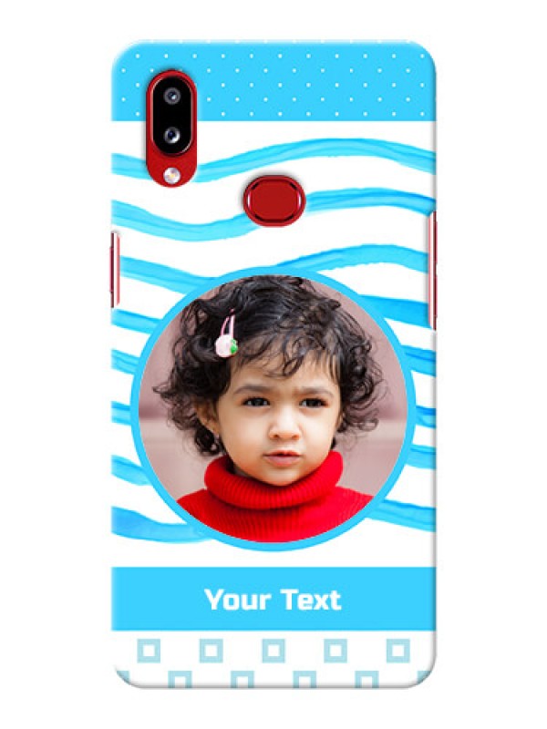 Custom Galaxy M01S phone back covers: Simple Blue Case Design