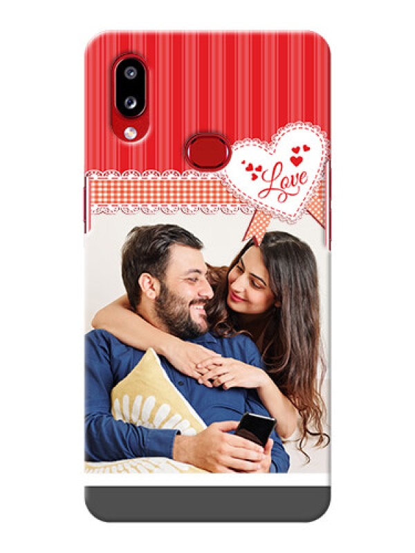 Custom Galaxy M01S phone cases online: Red Love Pattern Design