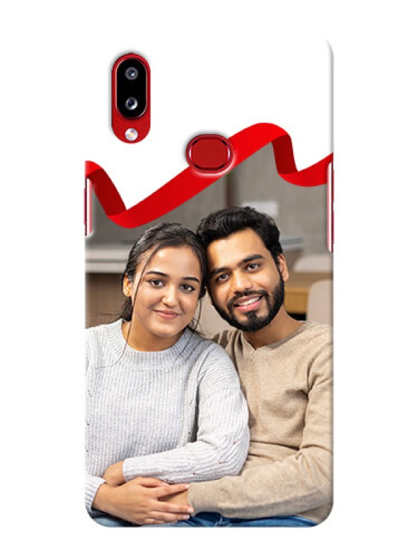 Custom Galaxy M01S custom phone cases: Red Ribbon Frame Design