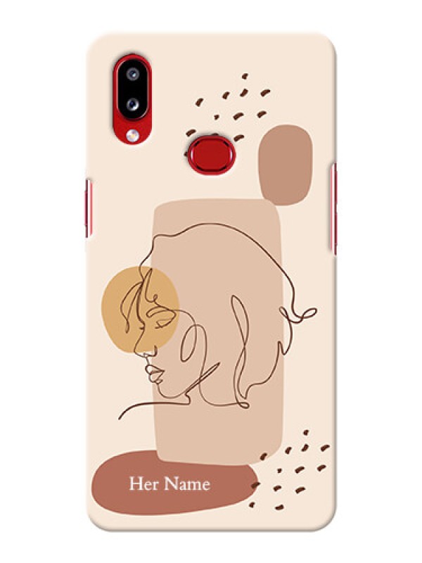Custom Galaxy M01S Custom Phone Covers: Calm Woman line art Design