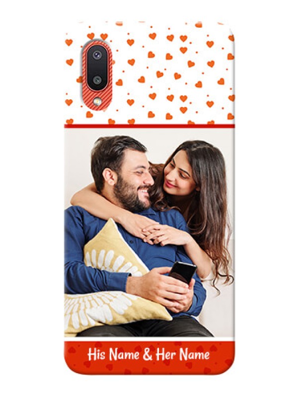 Custom Galaxy M02 Phone Back Covers: Orange Love Symbol Design