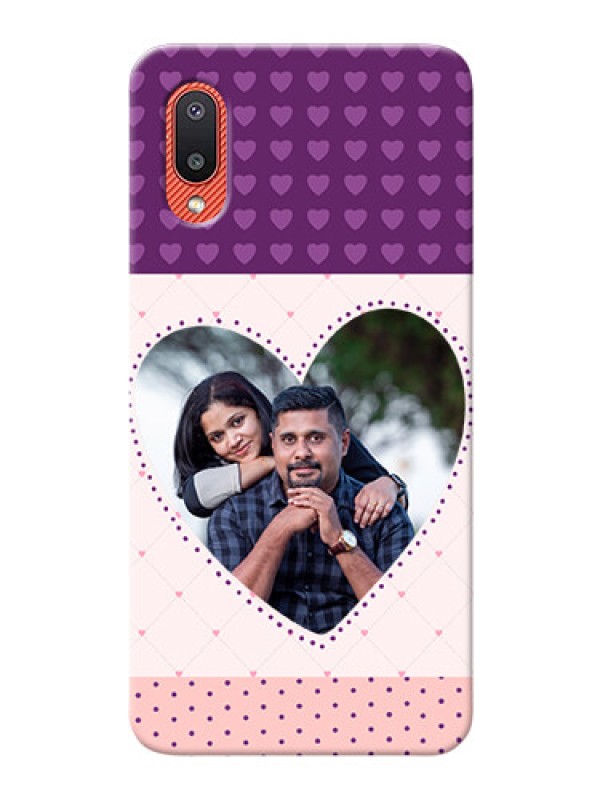 Custom Galaxy M02 Mobile Back Covers: Violet Love Dots Design
