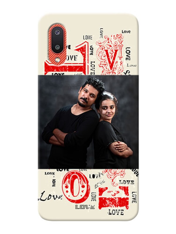 Custom Galaxy M02 mobile cases online: Trendy Love Design Case