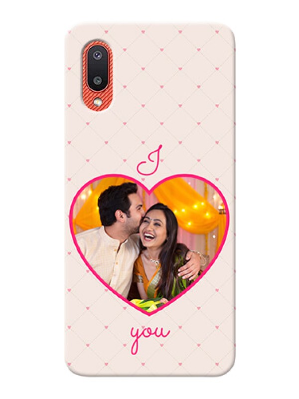 Custom Galaxy M02 Personalized Mobile Covers: Heart Shape Design