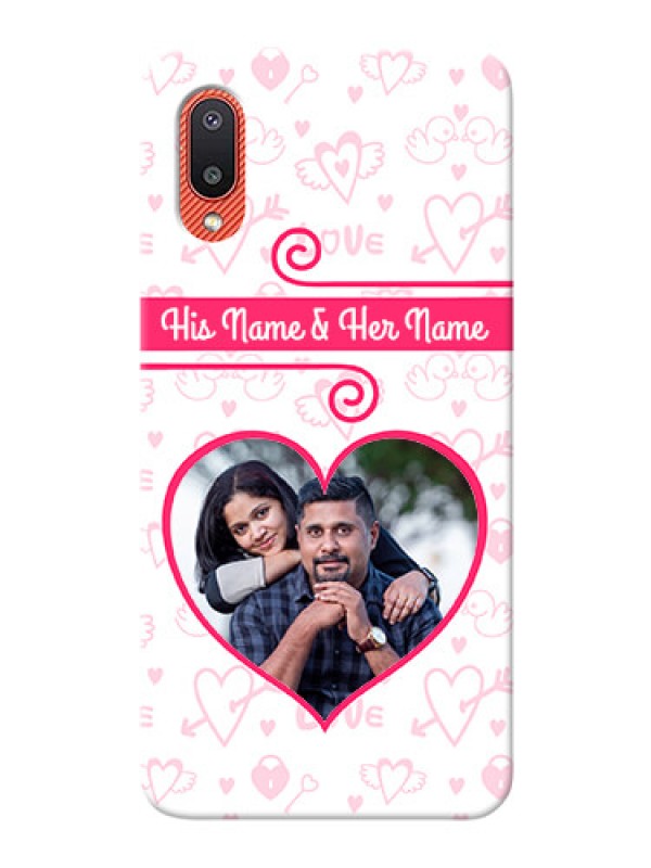 Custom Galaxy M02 Personalized Phone Cases: Heart Shape Love Design