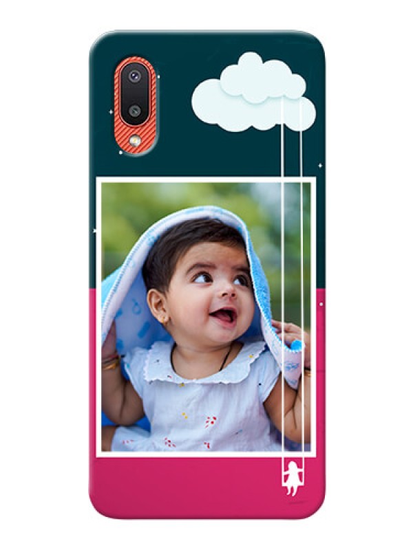 Custom Galaxy M02 custom phone covers: Cute Girl with Cloud Design