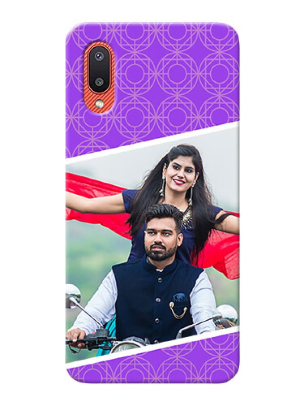 Custom Galaxy M02 mobile back covers online: violet Pattern Design