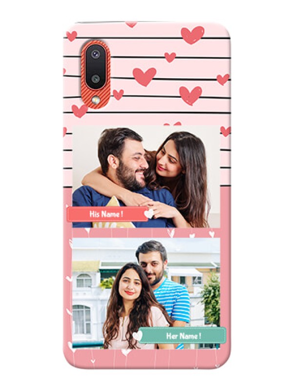 Custom Galaxy M02 custom mobile covers: Photo with Heart Design