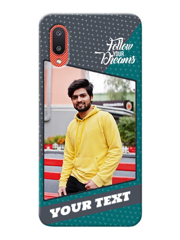 Custom Galaxy M02 Back Covers: Background Pattern Design with Quote