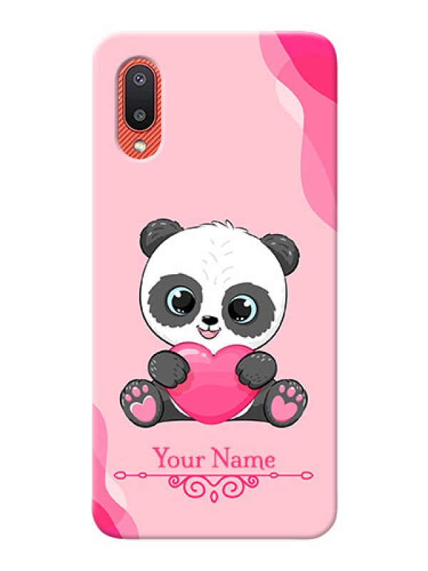 Custom Galaxy M02 Mobile Back Covers: Cute Panda Design