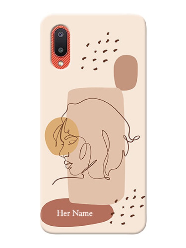 Custom Galaxy M02 Custom Phone Covers: Calm Woman line art Design