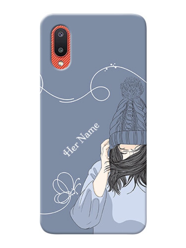 Custom Galaxy M02 Custom Mobile Case with Girl in winter outfit Design
