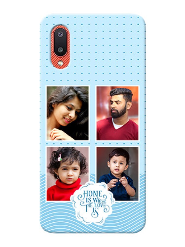 Custom Galaxy M02 Custom Phone Covers: Cute love quote with 4 pic upload Design