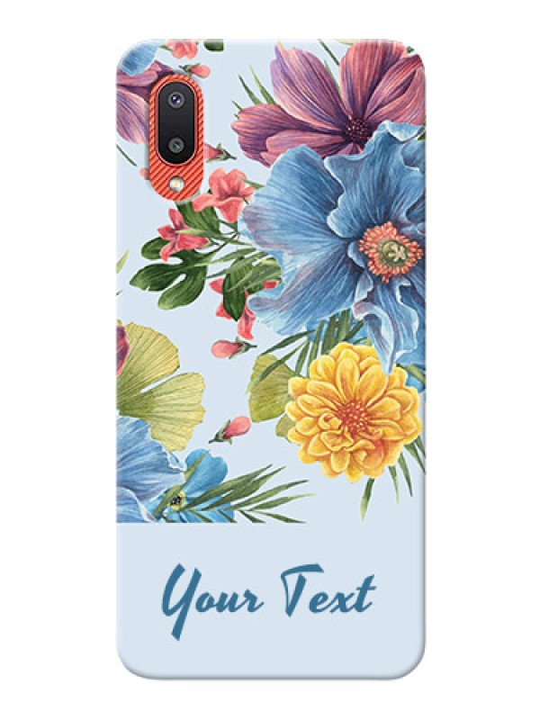 Custom Galaxy M02 Custom Phone Cases: Stunning Watercolored Flowers Painting Design