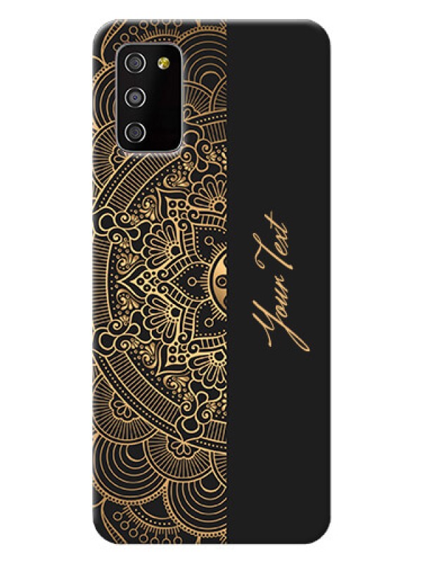Custom Galaxy M02S Back Covers: Mandala art with custom text Design