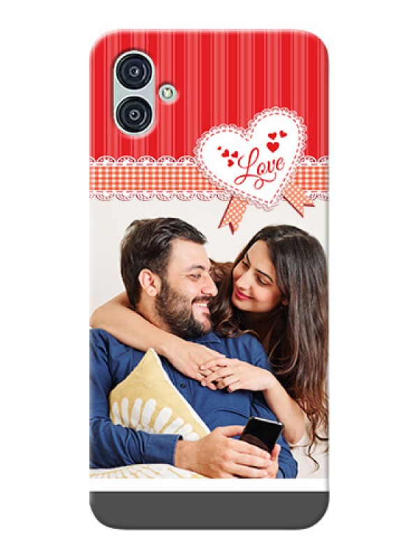 Custom Samsung Galaxy M04 phone cases online: Red Love Pattern Design