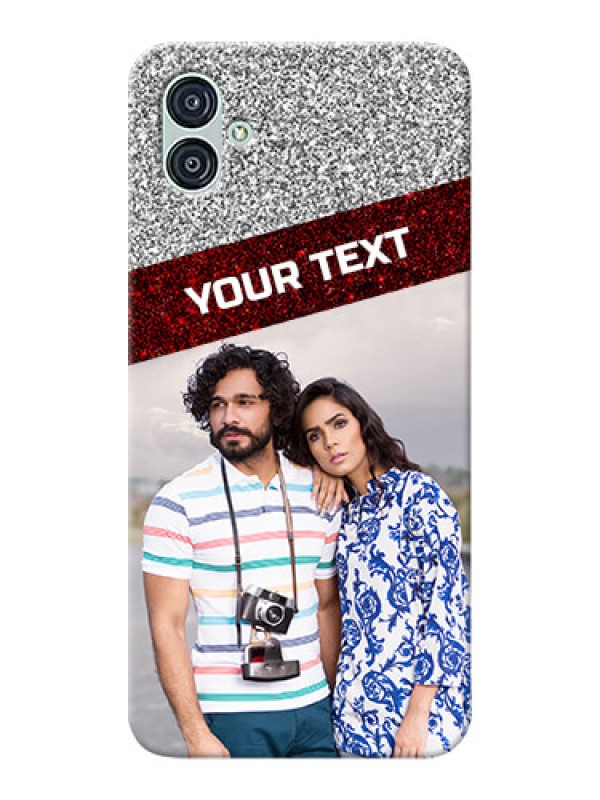 Custom Samsung Galaxy M04 Mobile Cases: Image Holder with Glitter Strip Design