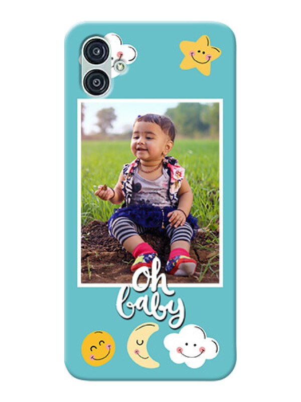 Custom Samsung Galaxy M04 Personalised Phone Cases: Smiley Kids Stars Design