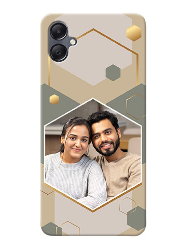 Custom Galaxy M05 Photo Printing on Case with Stylish Hexagon Pattern Design