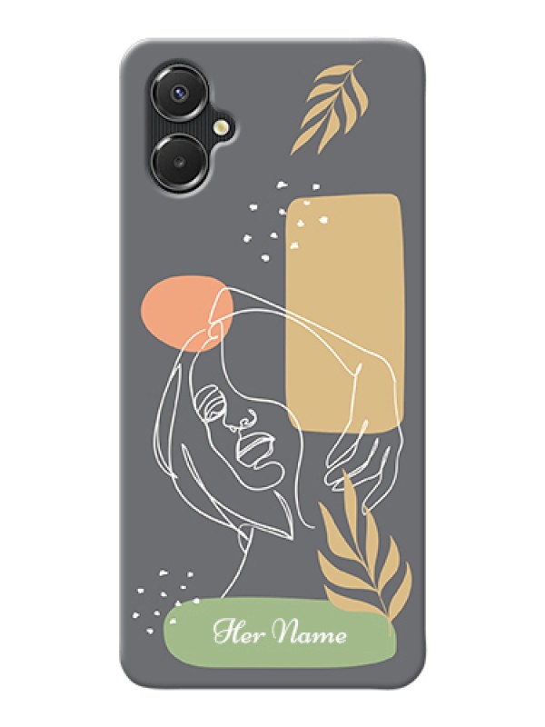 Custom Galaxy M06 Custom Hard Phone Case - Gazing Woman Line Art Design